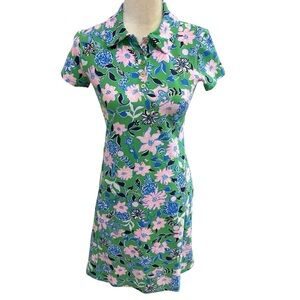 Lilly Pulitzer XS Frida Scallop Polo Dress UPF 50 Spearmint Golf Till You Drop